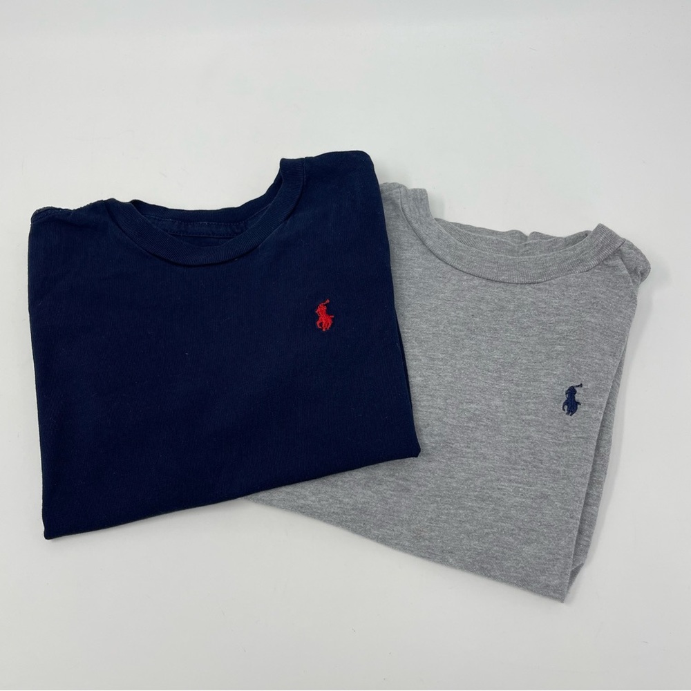 Polo by Ralph Lauren Navy & Heather Gray Logo Crewneck Tee Set